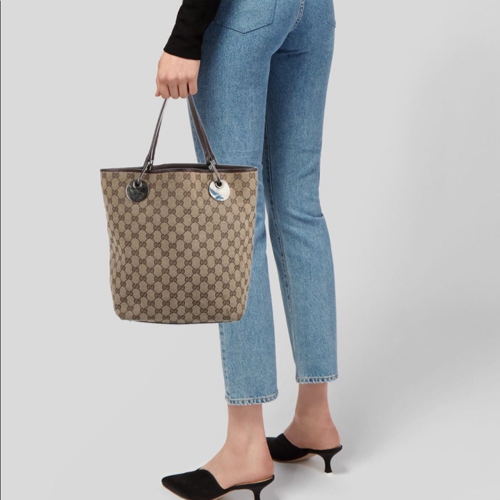 Large Gucci Canvas Eclipse Tote - image 3